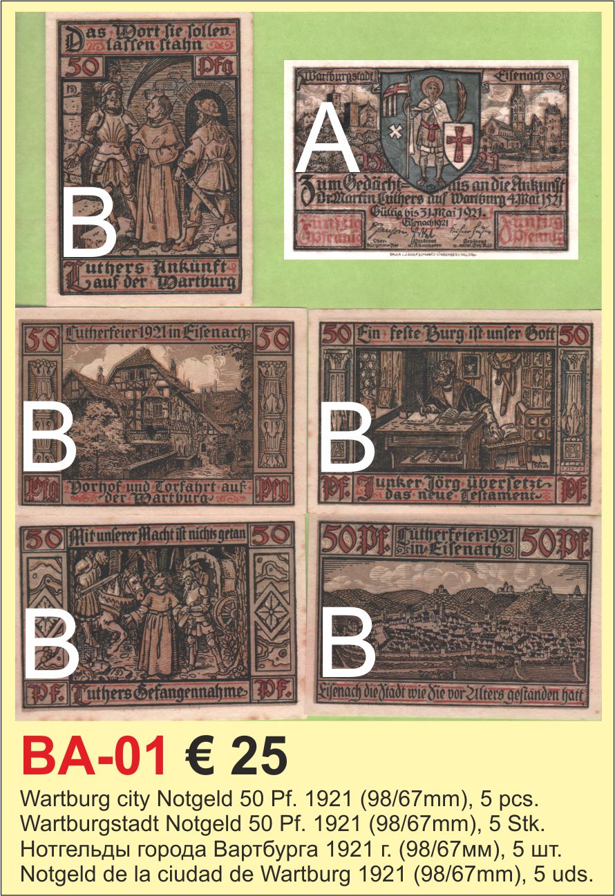 Notgeld 50 Pf Germany Wartburg